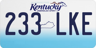 KY license plate 233LKE
