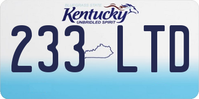 KY license plate 233LTD
