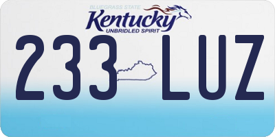 KY license plate 233LUZ