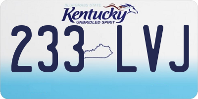 KY license plate 233LVJ