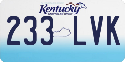 KY license plate 233LVK