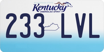 KY license plate 233LVL