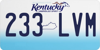 KY license plate 233LVM