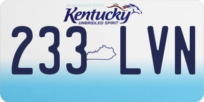 KY license plate 233LVN