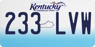 KY license plate 233LVW