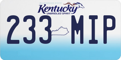 KY license plate 233MIP