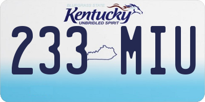 KY license plate 233MIU