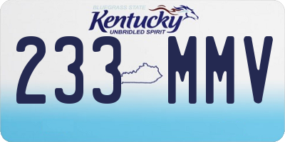 KY license plate 233MMV