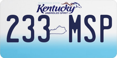 KY license plate 233MSP