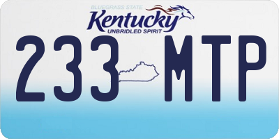 KY license plate 233MTP