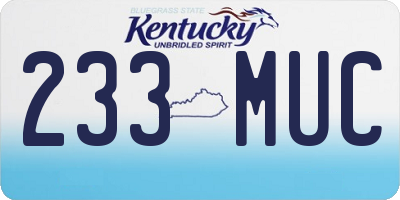 KY license plate 233MUC