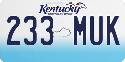 KY license plate 233MUK