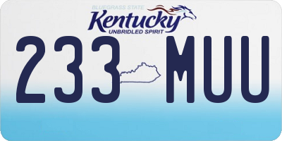 KY license plate 233MUU