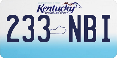 KY license plate 233NBI