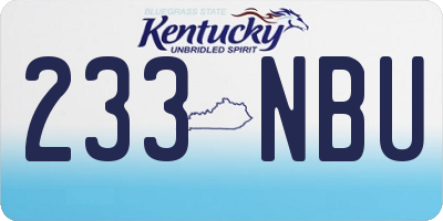 KY license plate 233NBU