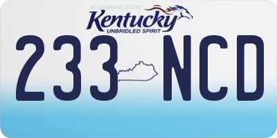 KY license plate 233NCD