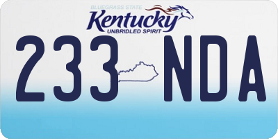KY license plate 233NDA