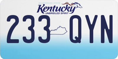 KY license plate 233QYN