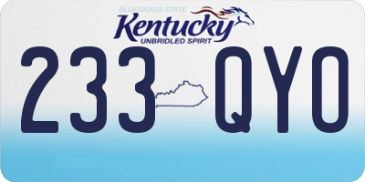 KY license plate 233QYO
