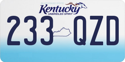 KY license plate 233QZD