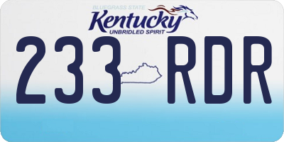 KY license plate 233RDR