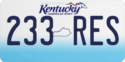 KY license plate 233RES
