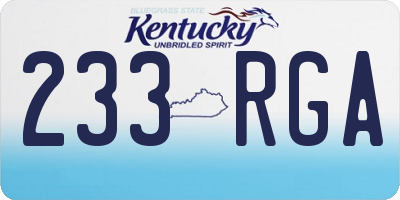KY license plate 233RGA