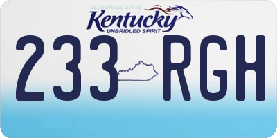 KY license plate 233RGH
