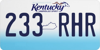KY license plate 233RHR