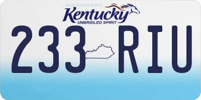 KY license plate 233RIU