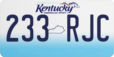 KY license plate 233RJC