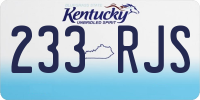 KY license plate 233RJS