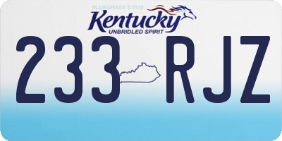KY license plate 233RJZ