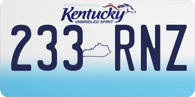 KY license plate 233RNZ