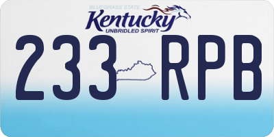 KY license plate 233RPB