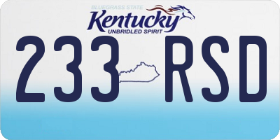 KY license plate 233RSD