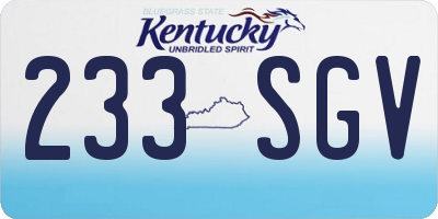 KY license plate 233SGV