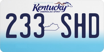 KY license plate 233SHD