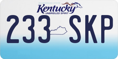 KY license plate 233SKP