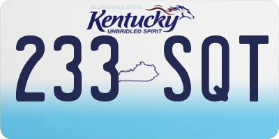 KY license plate 233SQT