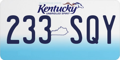 KY license plate 233SQY
