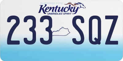 KY license plate 233SQZ