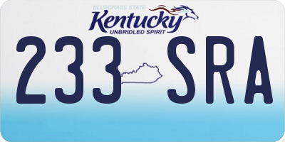 KY license plate 233SRA