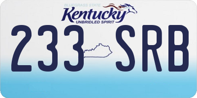 KY license plate 233SRB