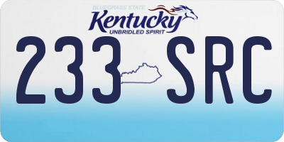 KY license plate 233SRC