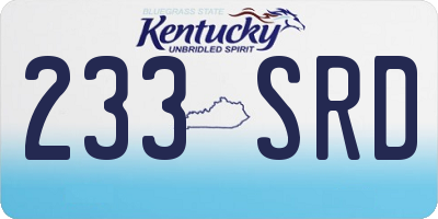 KY license plate 233SRD