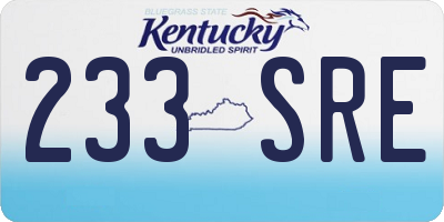 KY license plate 233SRE