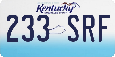 KY license plate 233SRF