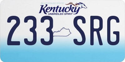 KY license plate 233SRG