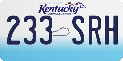 KY license plate 233SRH